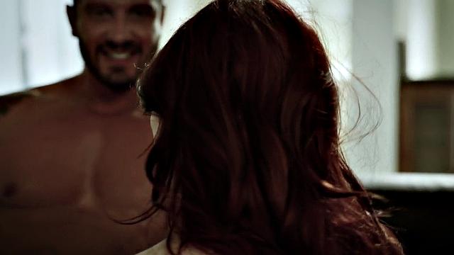 Horny redhead stepdaughter rides after deepthroat