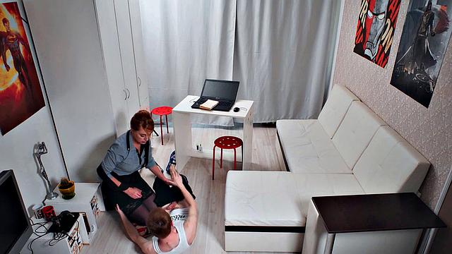 TUTOR4K. Mature tutor drilled by her student