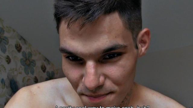Inked Euro stud picked up and POV fucked for money