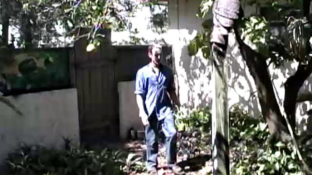 This 21 year old blond cutie is always horny. Brandon Baker is pool-side when he decides to strip and jack off.