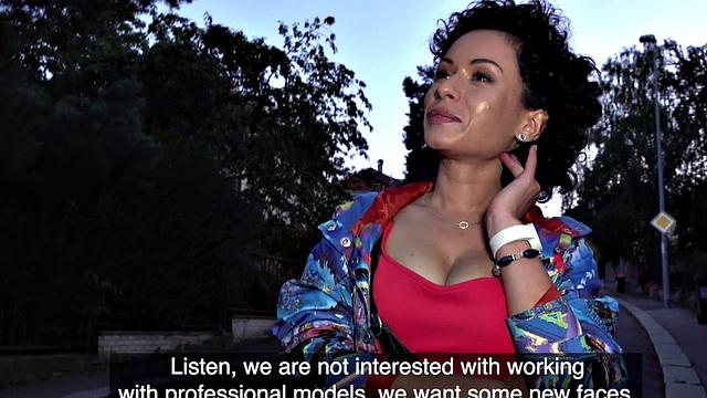 Good European brunette amateur gets fucked for cash