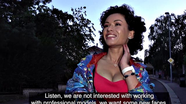 Good European brunette amateur gets fucked for cash