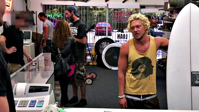 Amateur gaypawn 3some in pawn shop office after cum