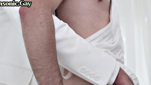 Religious stud assdrilled by DILF in white suit