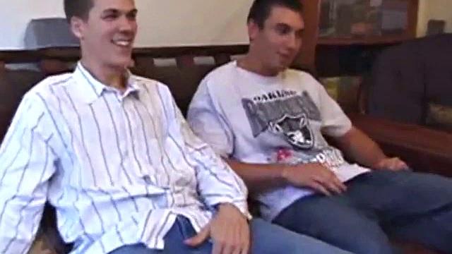 Luis and Matthew take turns sucking cock and pretending they're not just in it for the free blowjob
