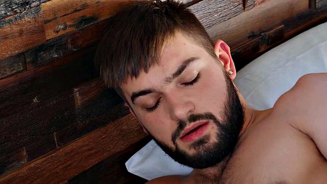 Barebacked twink takes facial by BF after anal pleasure