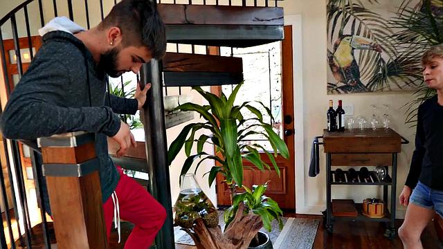 Barebacked twink takes facial by BF after anal pleasure