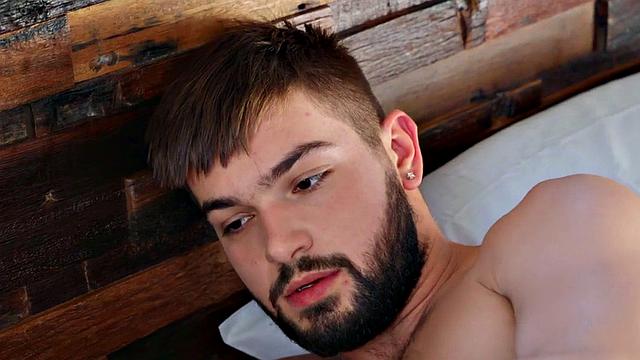 Barebacked twink takes facial by BF after anal pleasure