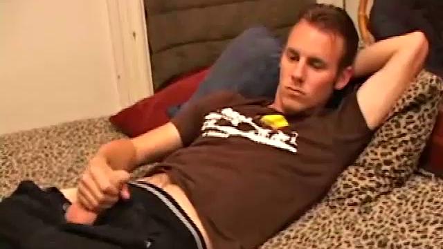 After stripping naked, Bullet gets to work on his stiffening cock. He strokes it long and hard, edging himself. When he can't take it to the edge again, Bullet explodes onto his hairy stomach and then eats his cum.