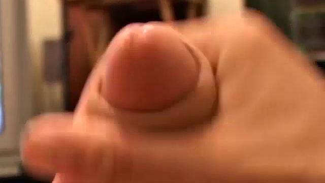 After stripping naked, Bullet gets to work on his stiffening cock. He strokes it long and hard, edging himself. When he can't take it to the edge again, Bullet explodes onto his hairy stomach and then eats his cum.