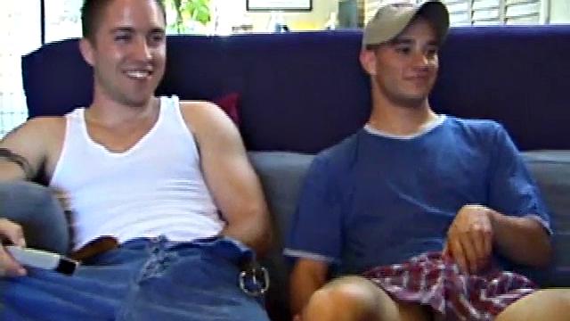 Timmy and Kenny are both gay and Johnny is a curious straight boy. He wants to know how guys do it, so Timmy swallows Kenny's thick cock.