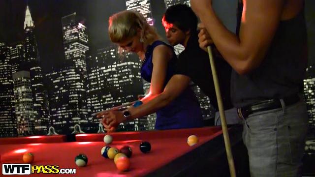 Glamorous girls at student orgy party