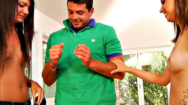 Watch these blonde college chicks dominate and give handjobs during a CFNM or indoors session