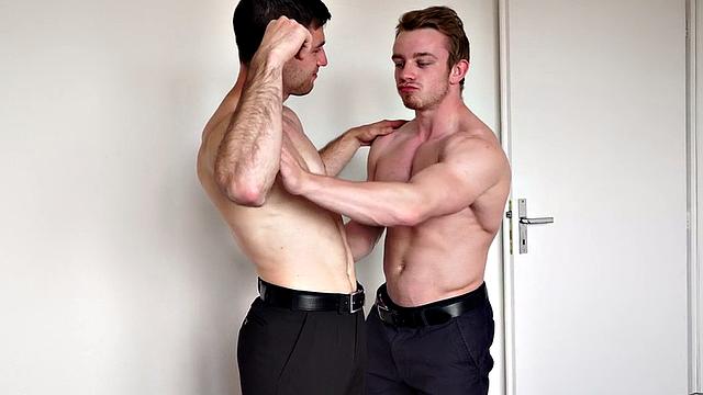 Muscled stud fingered and barebacked till cumshot