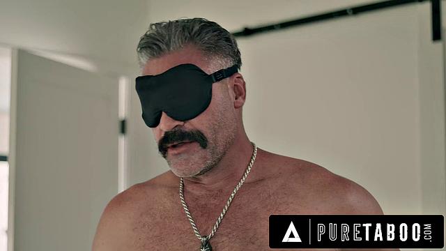 PURE TABOO Pervert Rose Carter Replaces Her Stepdad's Masturbator While He's Blindfolded