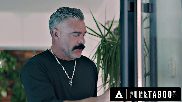 PURE TABOO Pervert Rose Carter Replaces Her Stepdad's Masturbator While He's Blindfolded