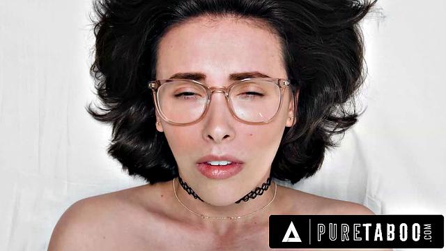 PURE TABOO Pervert Rose Carter Replaces Her Stepdad's Masturbator While He's Blindfolded