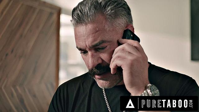 PURE TABOO Pervert Rose Carter Replaces Her Stepdad's Masturbator While He's Blindfolded