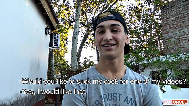 Fanboy gets paid to suck cock and bend over-cameraman calls it the best business meeting of his week