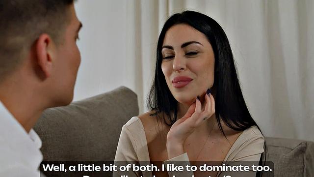 Pretty brunette Sapphire Astrea salutes Jason Carrera's thick meatpipe into her tight honeypot - watch in Full HD XXX action!