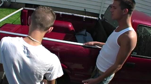 20 year old country boy Korey is washing his pickup truck when his 19 year old friend, and buddy, Jayson stops by.