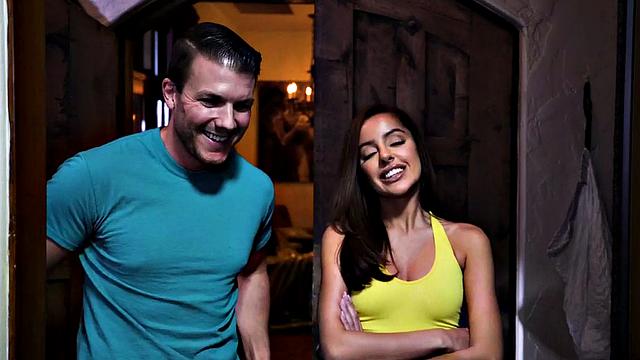 Greedy couple fuck stuck slut in FFM 3some before BJ