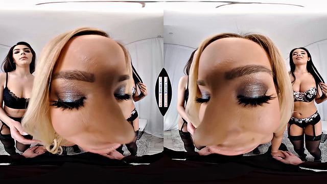 Аннисса и Оливия уже не спорят, кто круче сосёт - Валентина просто смеется над их стараниями, а потом все трое идут к бреду по полной программе.