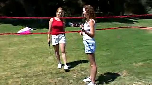 Little April Kisses Her Love Outdoors And Licks Her