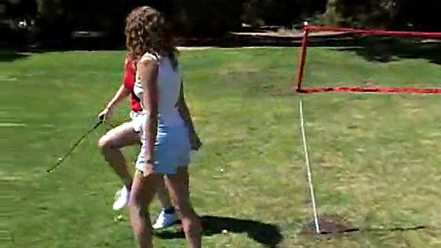 Little April Kisses Her Love Outdoors And Licks Her