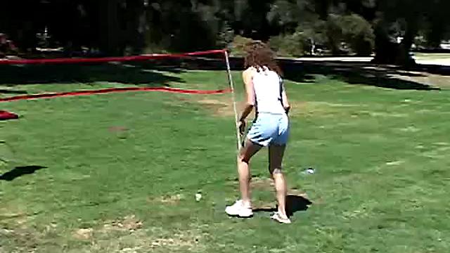 Little April Kisses Her Love Outdoors And Licks Her