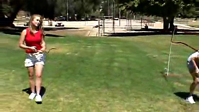 Little April Kisses Her Love Outdoors And Licks Her