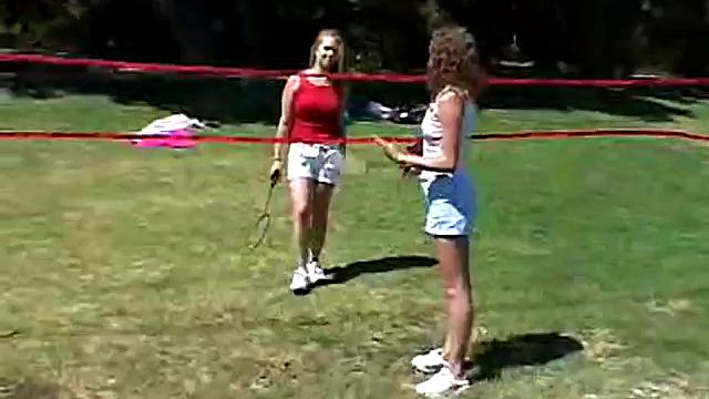 Little April Kisses Her Love Outdoors And Licks Her