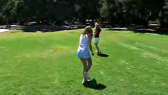 Little April Kisses Her Love Outdoors And Licks Her