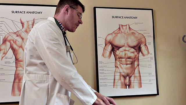 Petite 21yo guy fucked by doctor in infirmary after check