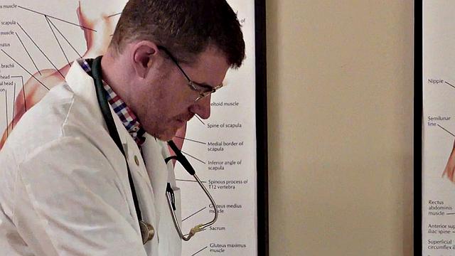 Petite 21yo guy fucked by doctor in infirmary after check