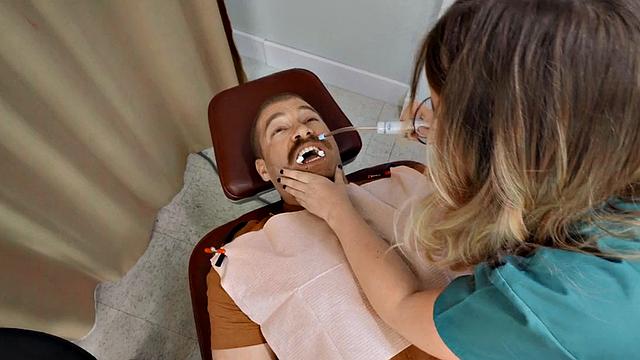 Nympho dentist riding cock anally