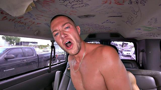 Pulled amateur stud fucks gay ass in van outdoor