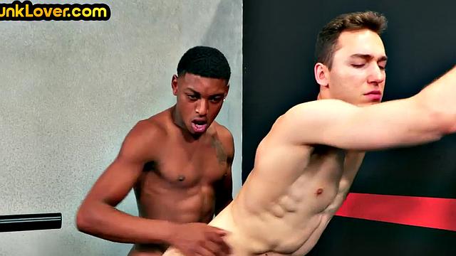 Interracial jock barebacking in the locker room