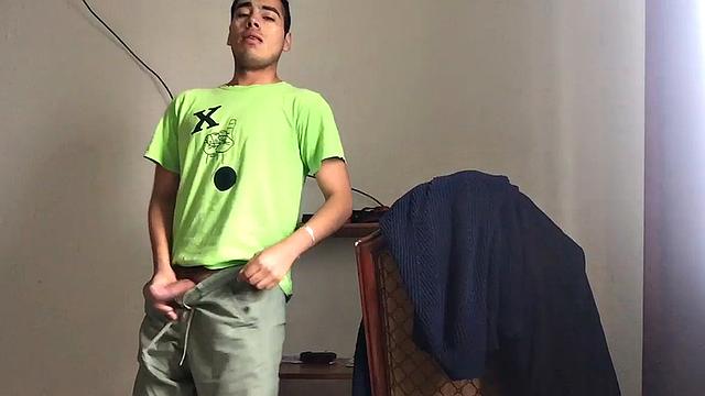 Our Featrued Solo Boy of the Week is Gilberto Garcia, a Horny Latino Who is Already Boned Up Before his Clothes Come Off. He Opens his Pants to Show He'S Packing a Big Stiff Cock.