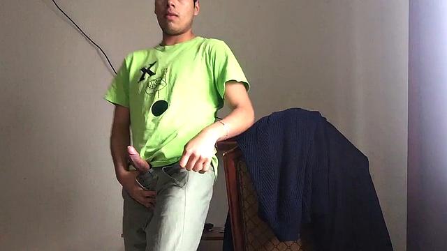 Our Featrued Solo Boy of the Week is Gilberto Garcia, a Horny Latino Who is Already Boned Up Before his Clothes Come Off. He Opens his Pants to Show He'S Packing a Big Stiff Cock.