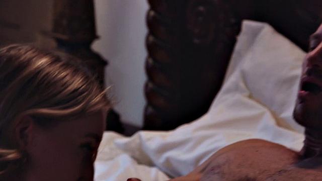 Man pounds busty babe in the office while she licks his shaft