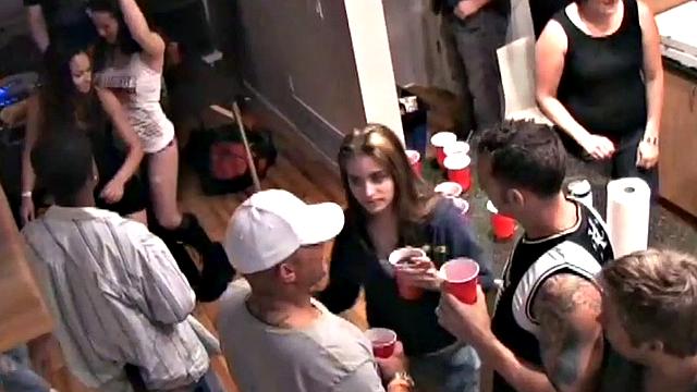 College party turns into interracial fuck fest