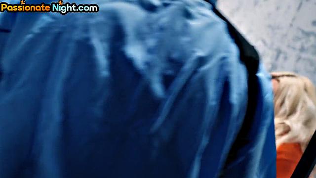 Stunning blonde doggyfucked hard