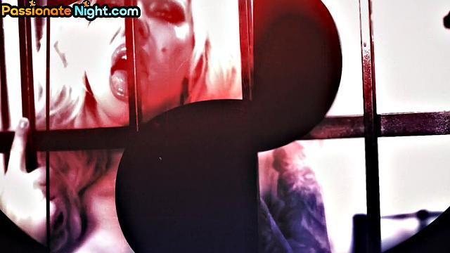 Stunning blonde doggyfucked hard