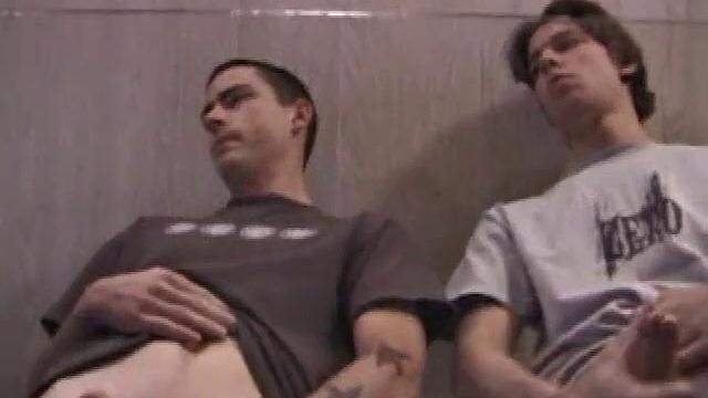 Dan strokes with Jayden, hot mutual handjobs and intense eye contact