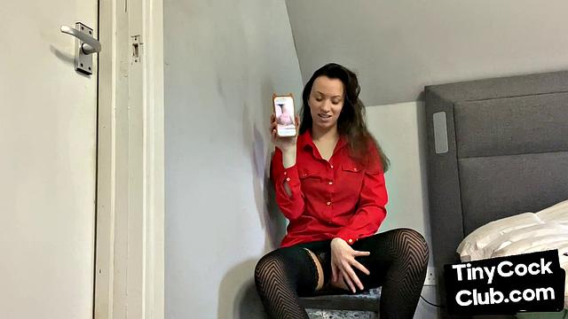 Small cock losers mocked by babe with glasses