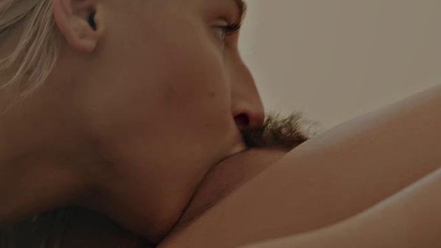 Blonde babes grind on each other's wet pussies in outdoor encounter