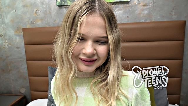 This blonde teen cocksucker stars in this casting porn