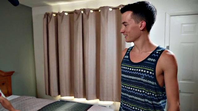 Hairy twink duo enjoy bareback anal in hostel room