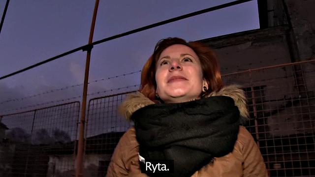 Watch this trimmed, eager redhead flash her tits for cash and get fucked outdoors